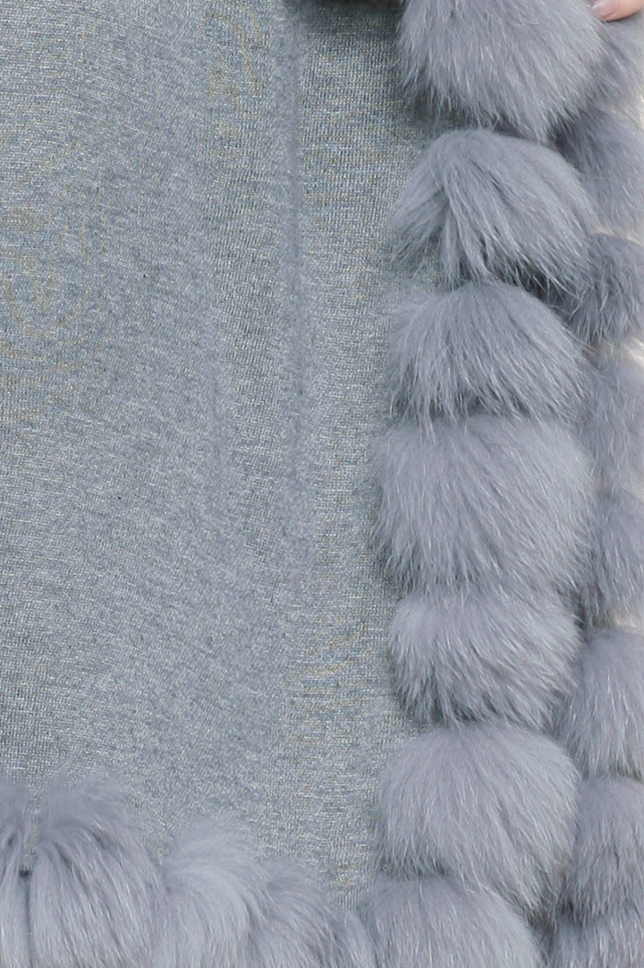 Cashmere Cape with Fox Fur Trim