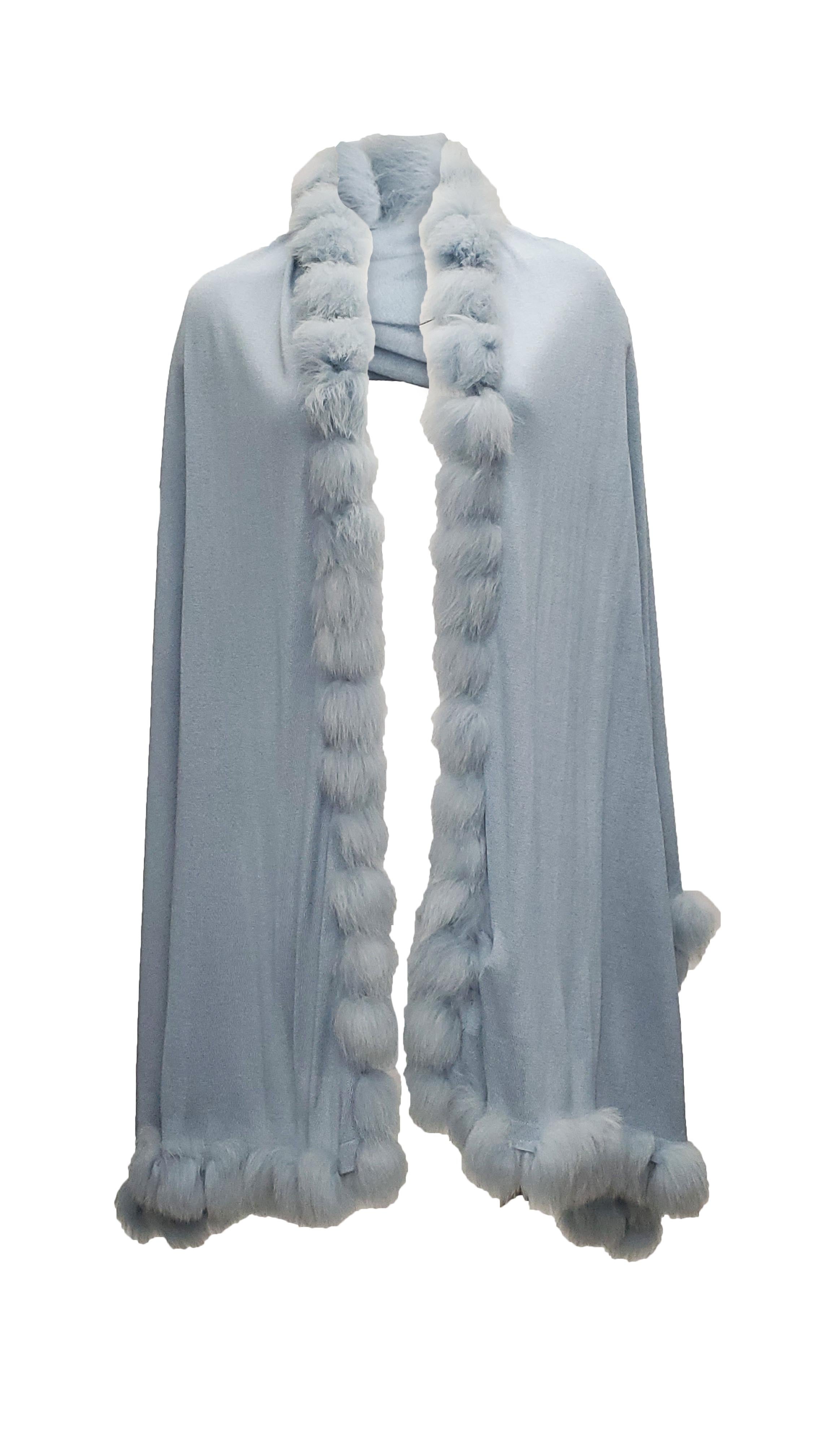 Cashmere Cape with Fox Fur Trim