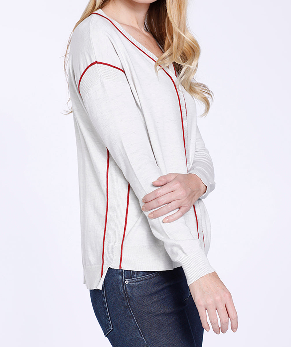 Baseball Style Silk & Cotton Cardigan