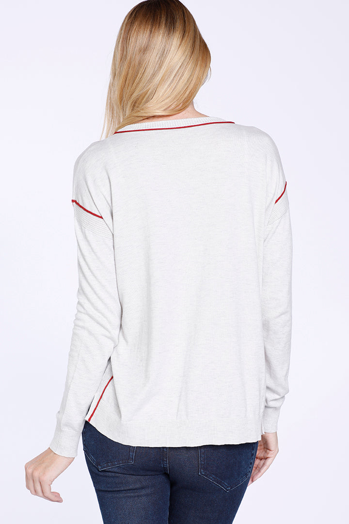 Baseball Style Silk & Cotton Cardigan