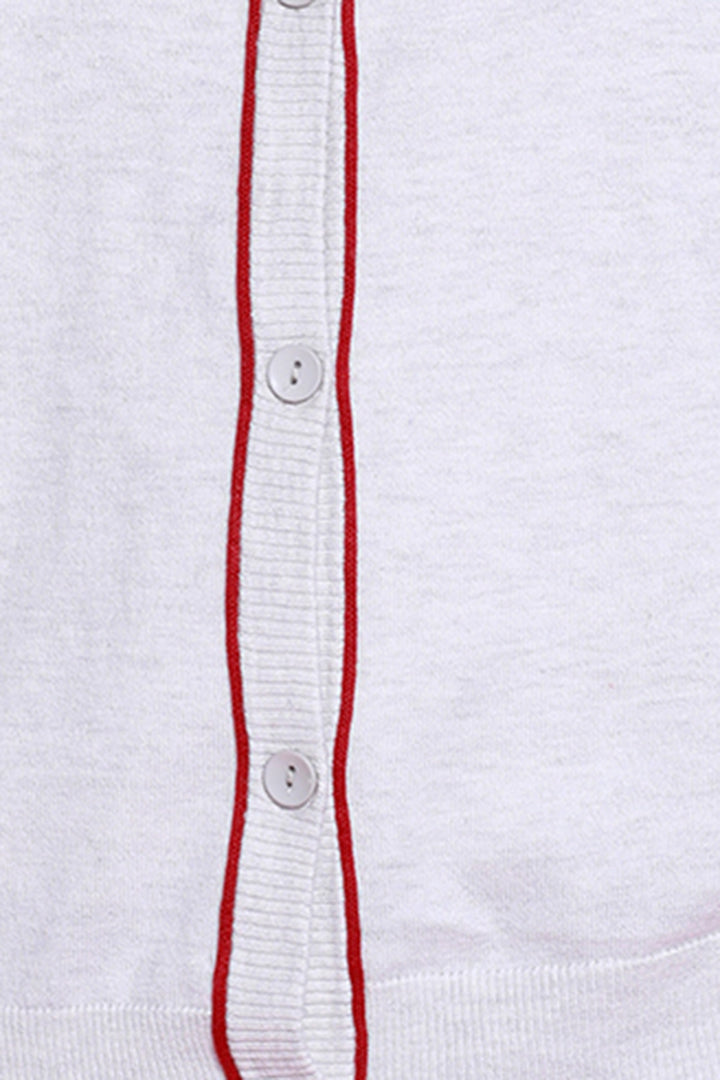 Baseball Style Silk & Cotton Cardigan