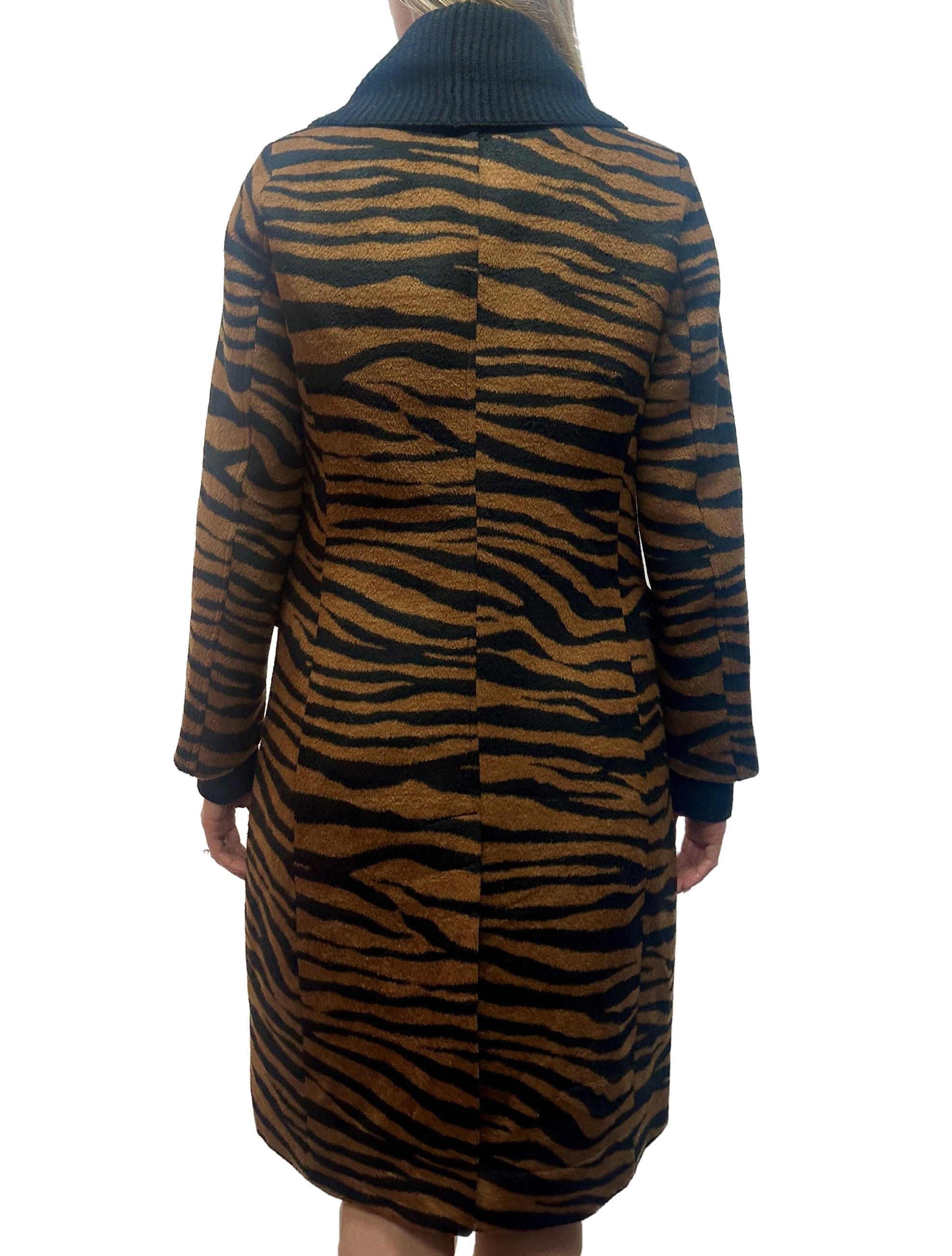 Animal Print Double Breasted Coat