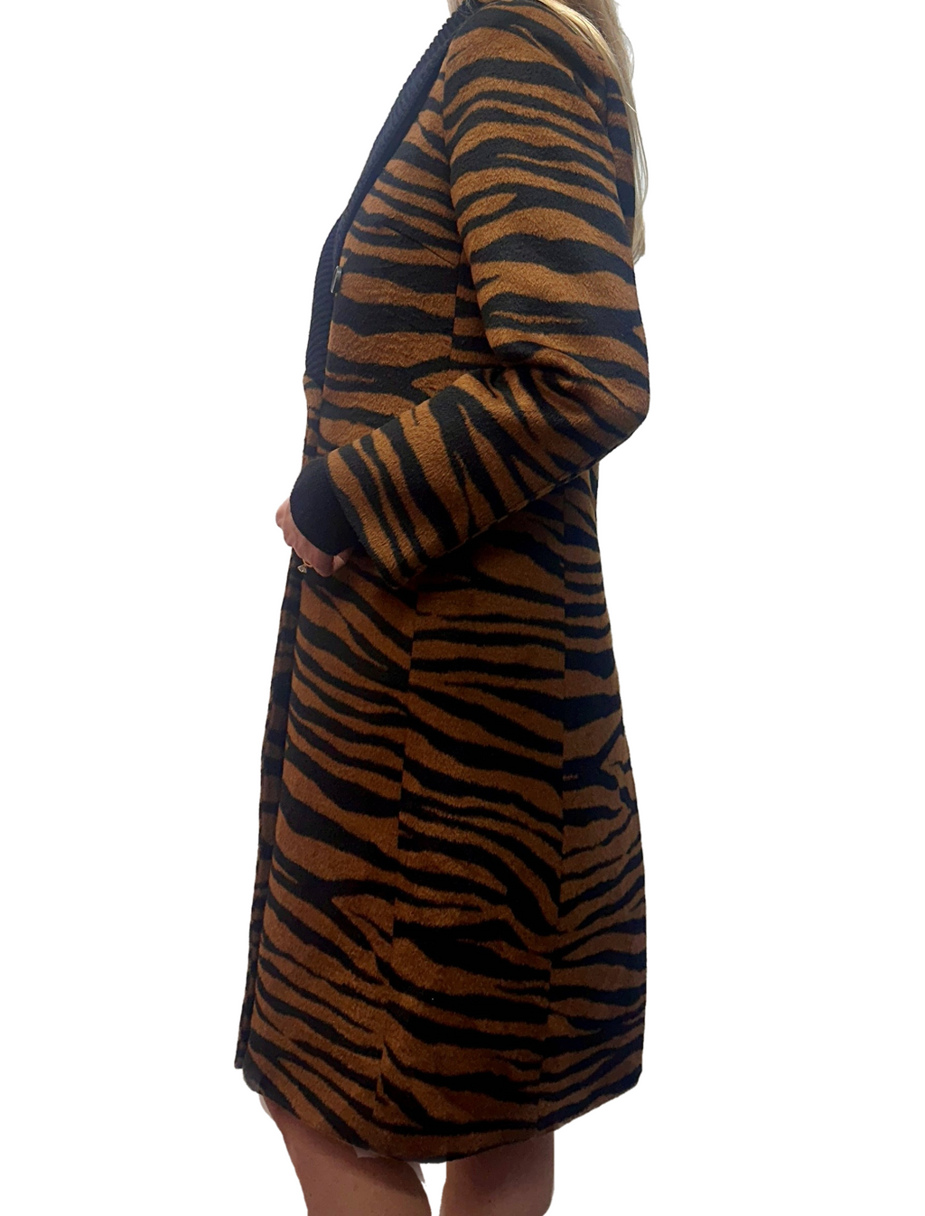 Animal Print Double Breasted Coat